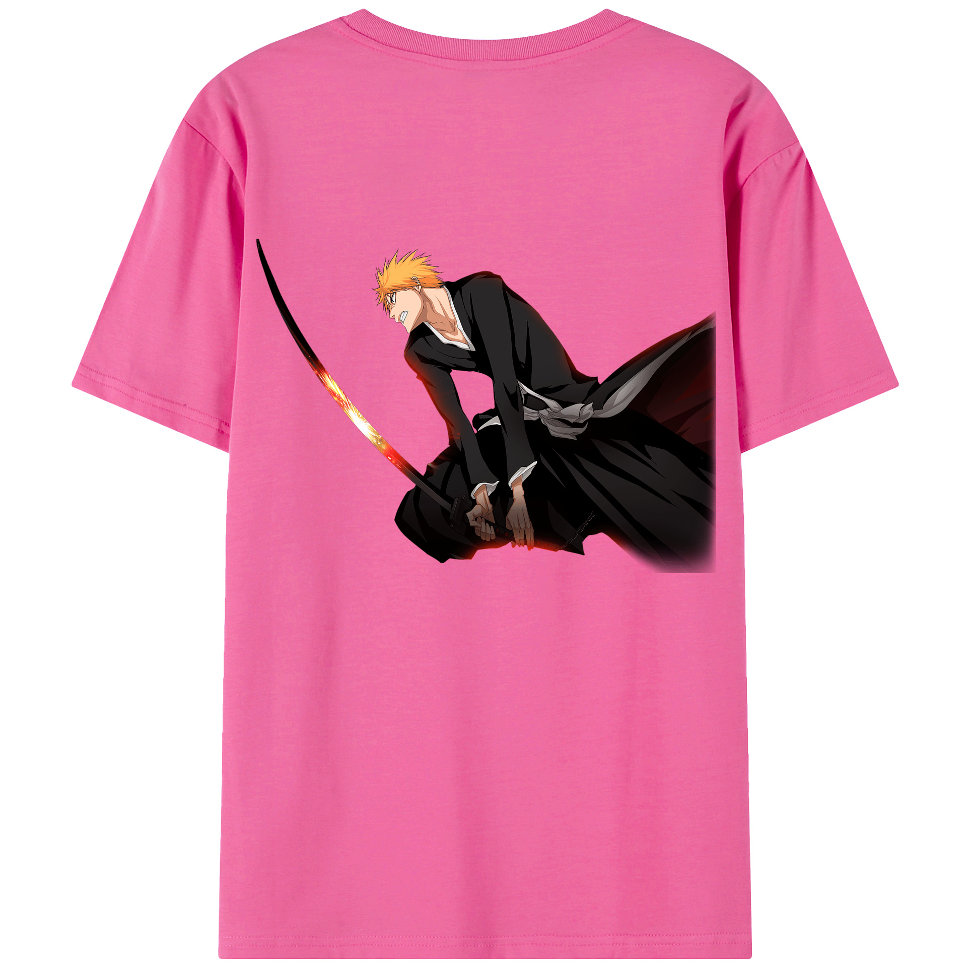（画像用） ブリーチ 黒崎一護（くろさき いちご）BLEACH Kurosaki Ichigo レディース半袖Tシャツ(バックプリント)